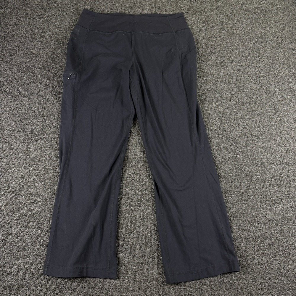 Duluth Trading Co Pants Womens M x 29 Yoga Straight Black Zipper Pocket EUC